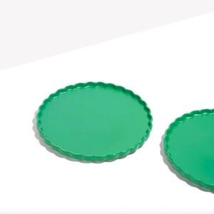 NIB FAZEEK Wave Side Plates in Green Set of 2